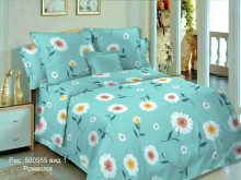 КПБ бязь - рис.500565 Ромашка ,бирюза